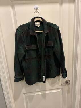 Madewell Men's Easy Fit Plaid Fleece Button-Down Shirt Jacket